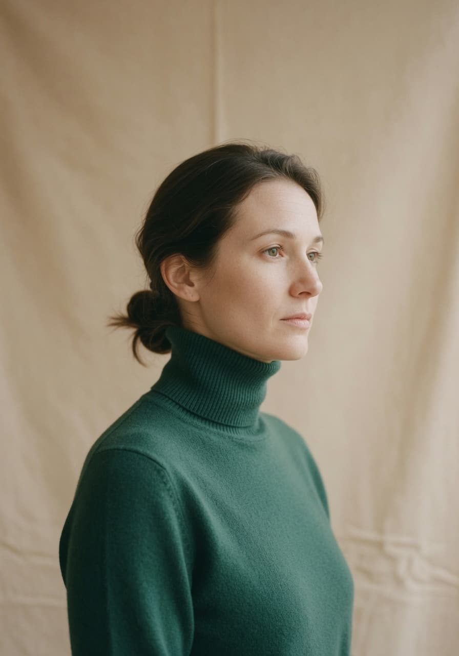 The 2026 Color Lab — editorial cover, woman in jade green cashmere